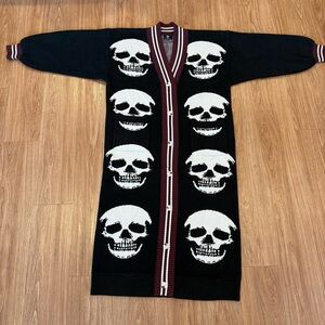Dressed in LALA Longline Skull Cardigan